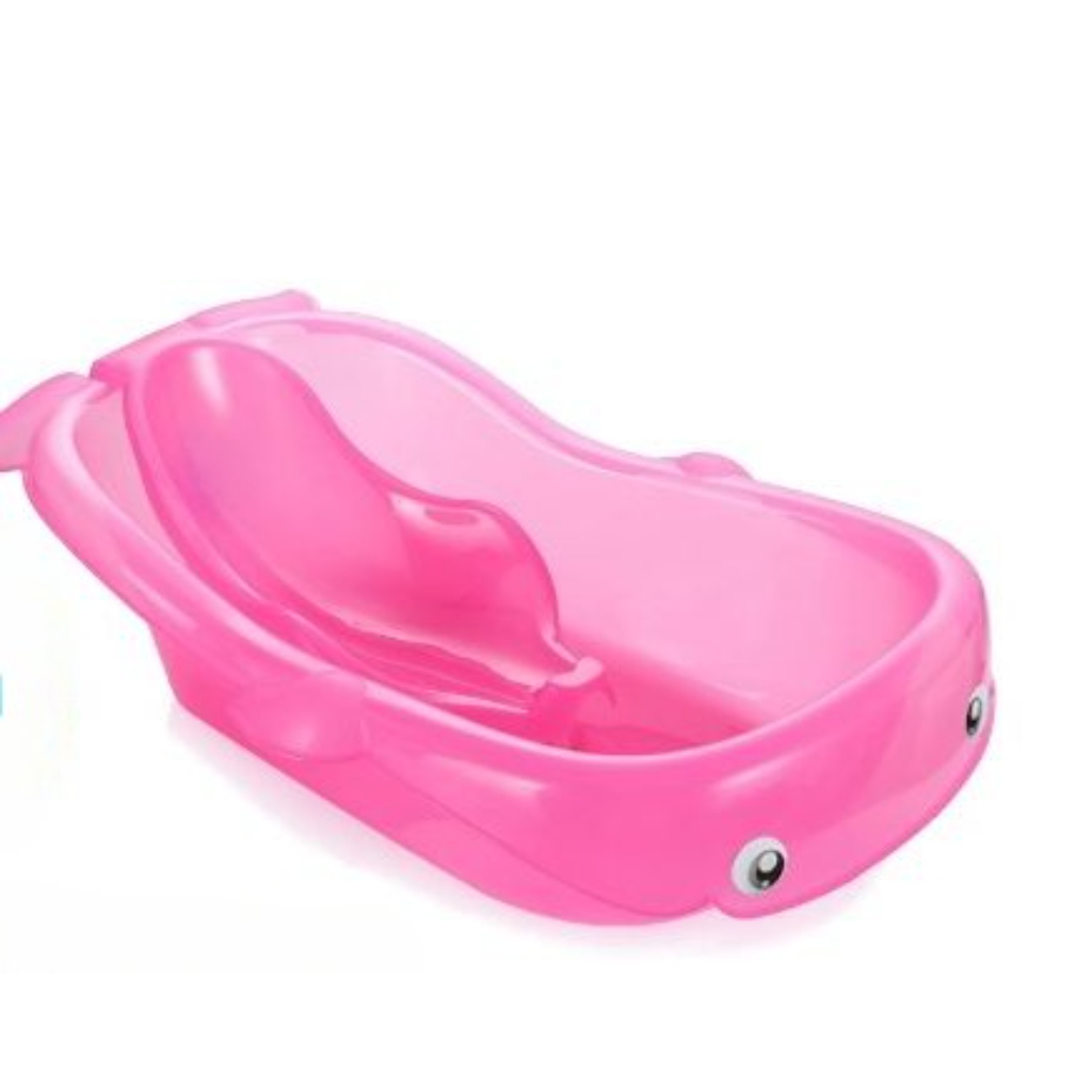 wonder baby whale bath tub with removable baby seat pink