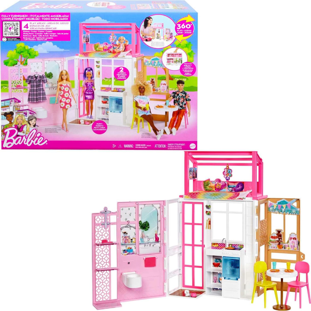 barbie house fully furnished (2.5ft w x 1.6ft)6