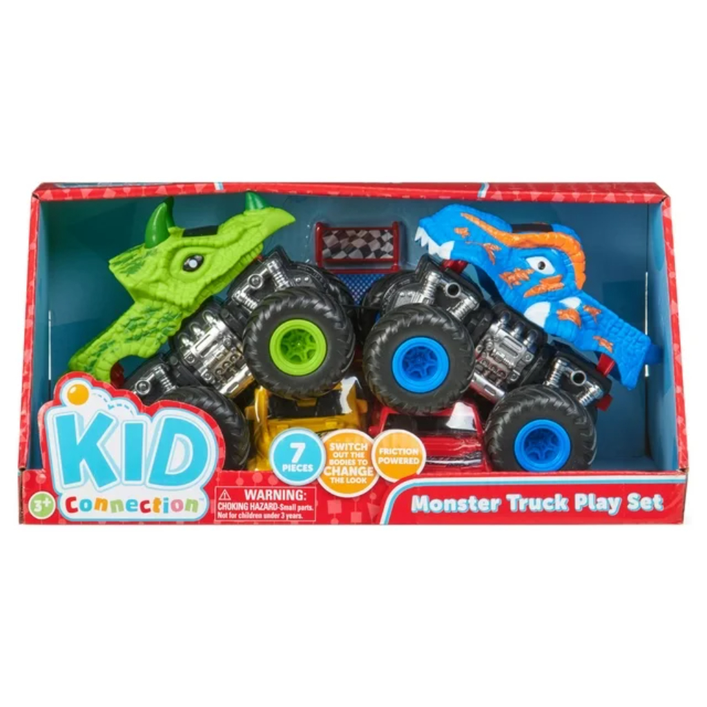 kid connection monster truck play set, 7 pieces6