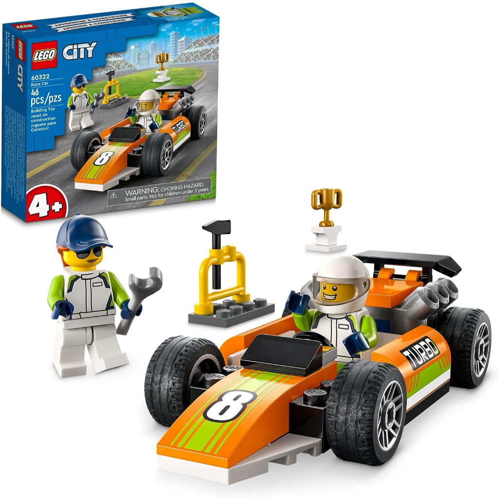 lego city great vehicles race car, 60322 f1 style toy for preschool kids 4 plus years old, with mechanic and racing driver minifigures5
