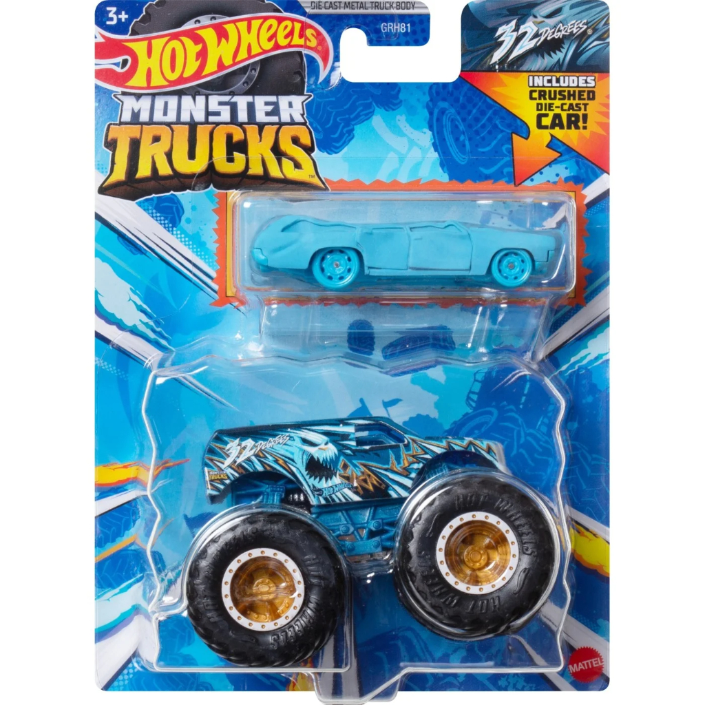 hot wheels monster trucks 32 degrees and crushed wagon