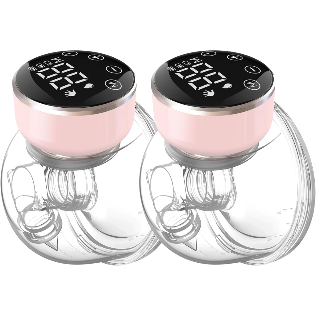 nanalazy wearable breast pump hands free of longer battery life & led display, portable electric breast pump pink4