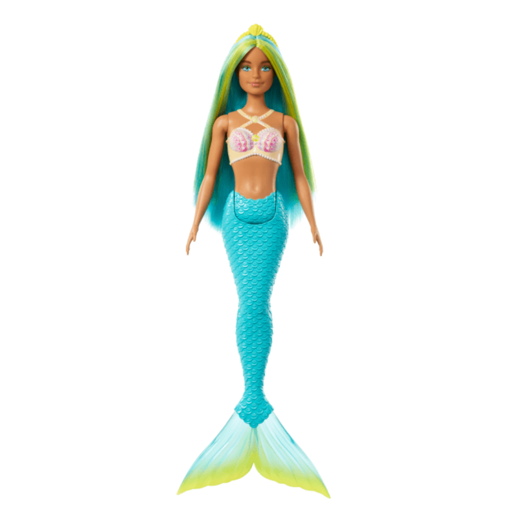 barbie mermaid doll with green & blue hair, blue tail5