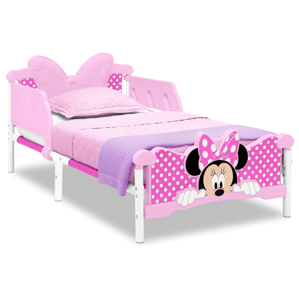 delta children minnie mouse 3d toddler bed, pink4