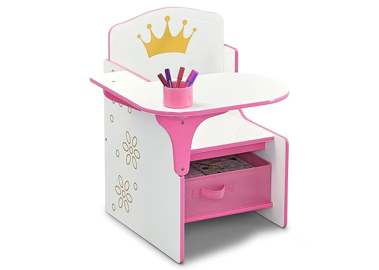 delta children princess crown chair desk with storage bin