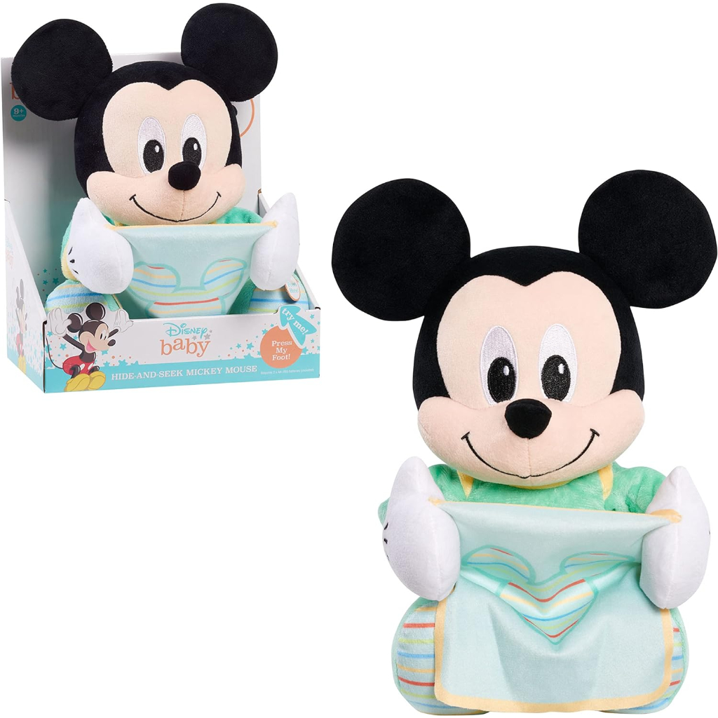 disney baby 11 inch hide and seek mickey mouse interactive plush green5