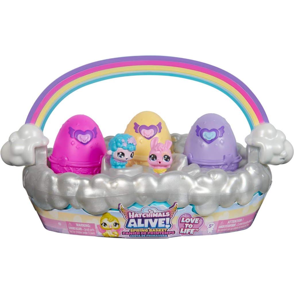 hatchimals alive, spring basket with 6 mini figures, 3 self hatching eggs, fun gift4