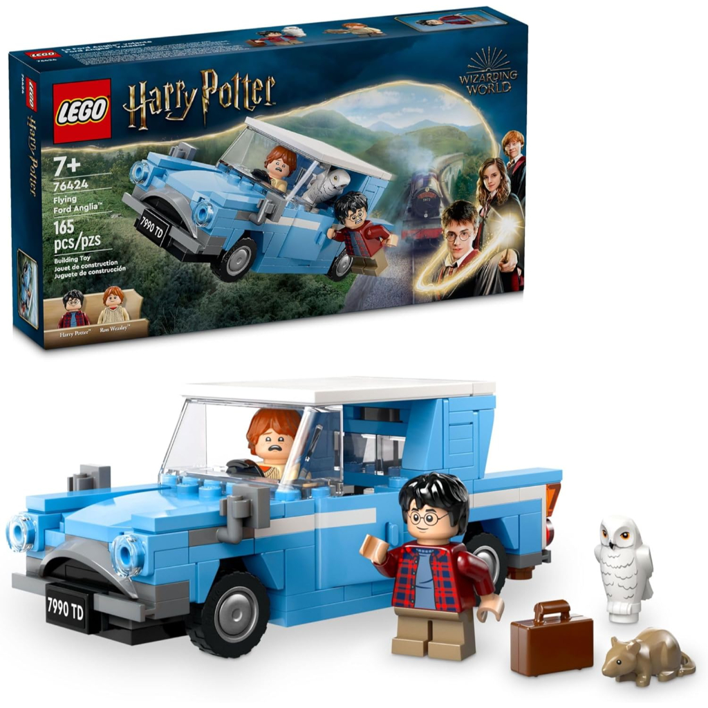 lego harry potter flying ford anglia, buildable car toy with 2 minifigures for role play5