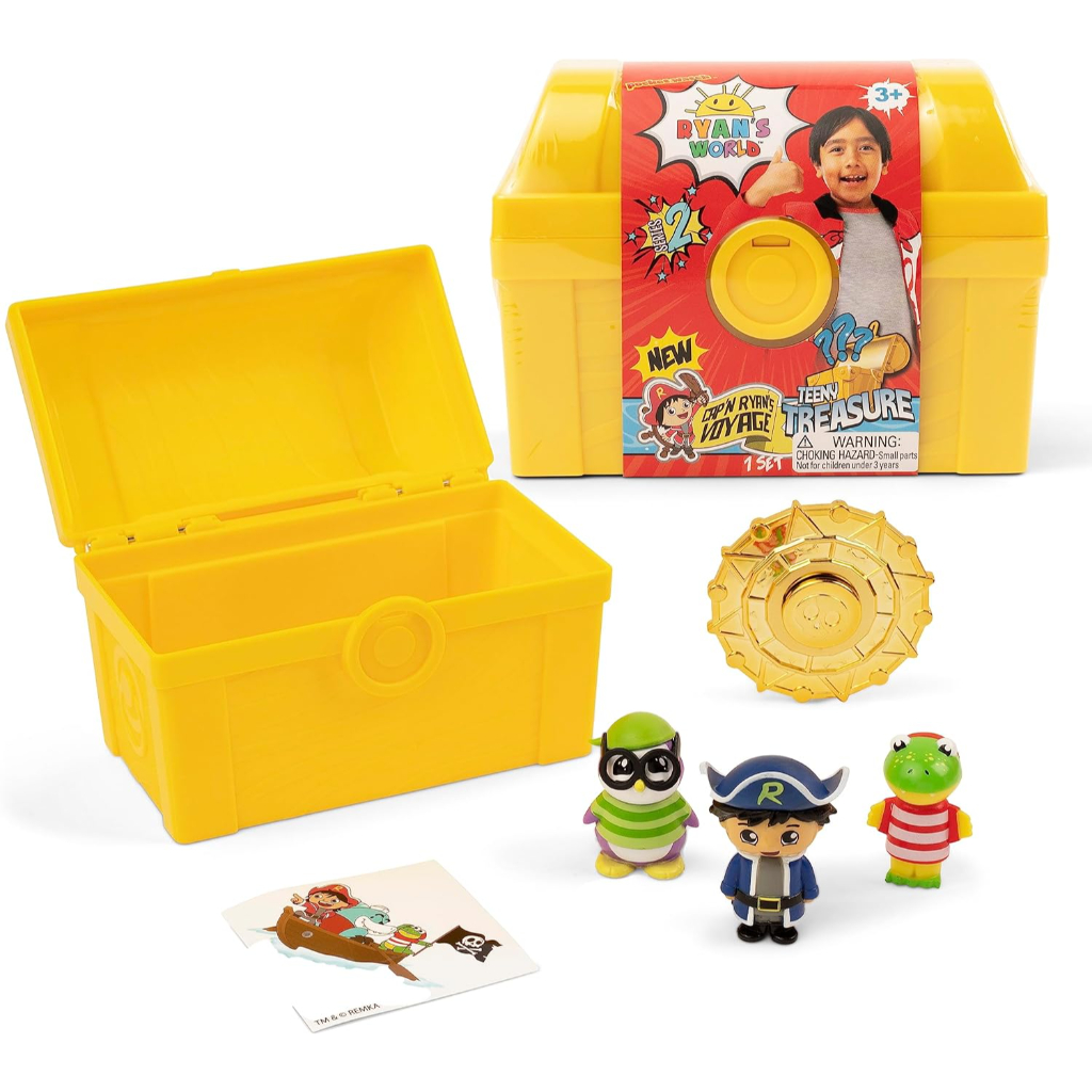 ryan's world micro mystery chest series 2, discover 5 surprise toys inside,5