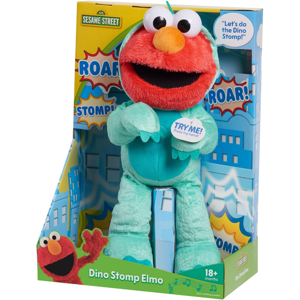 sesame street dino stomp elmo 13 inch plush1