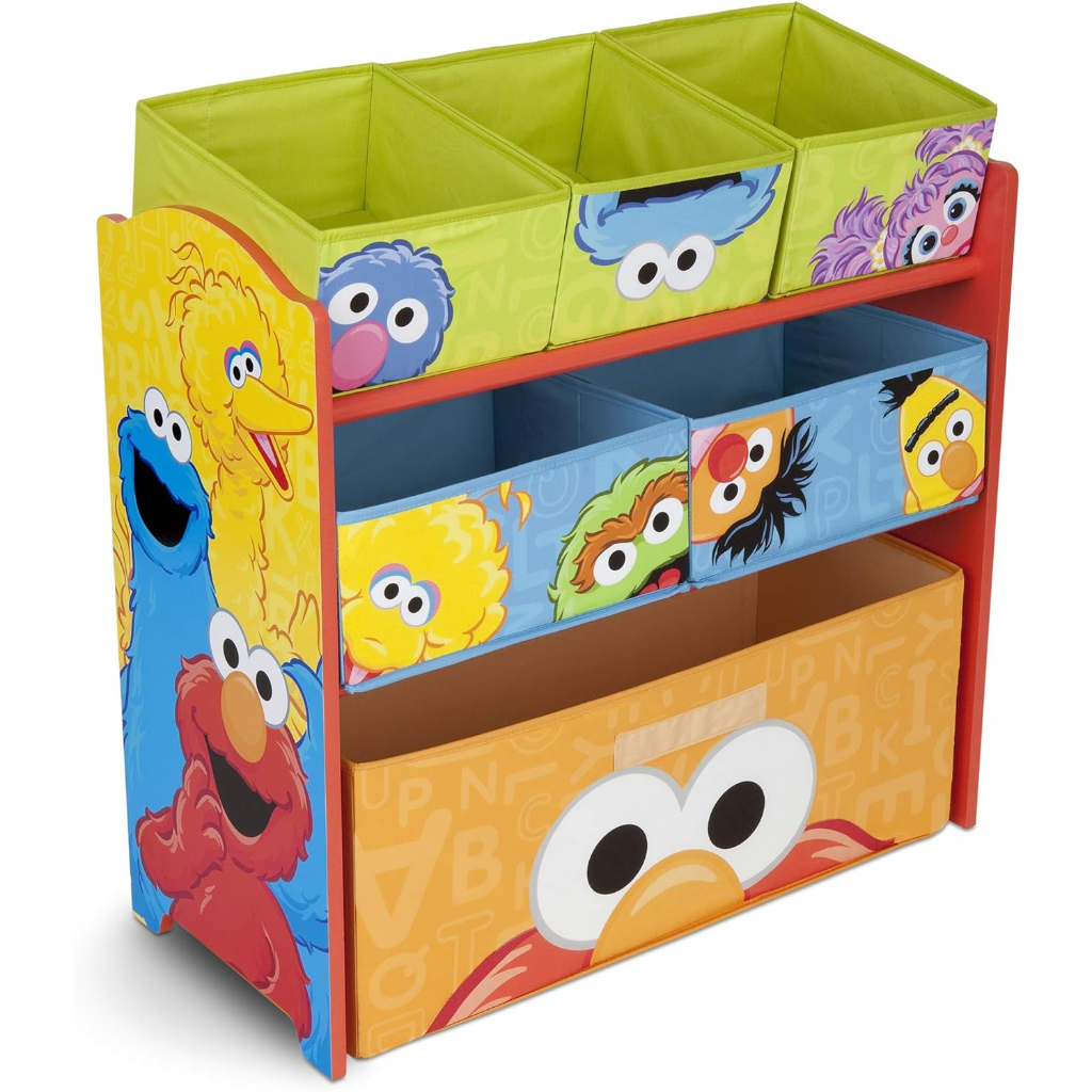 sesame street 6 bin design and store toy organizer by delta children3