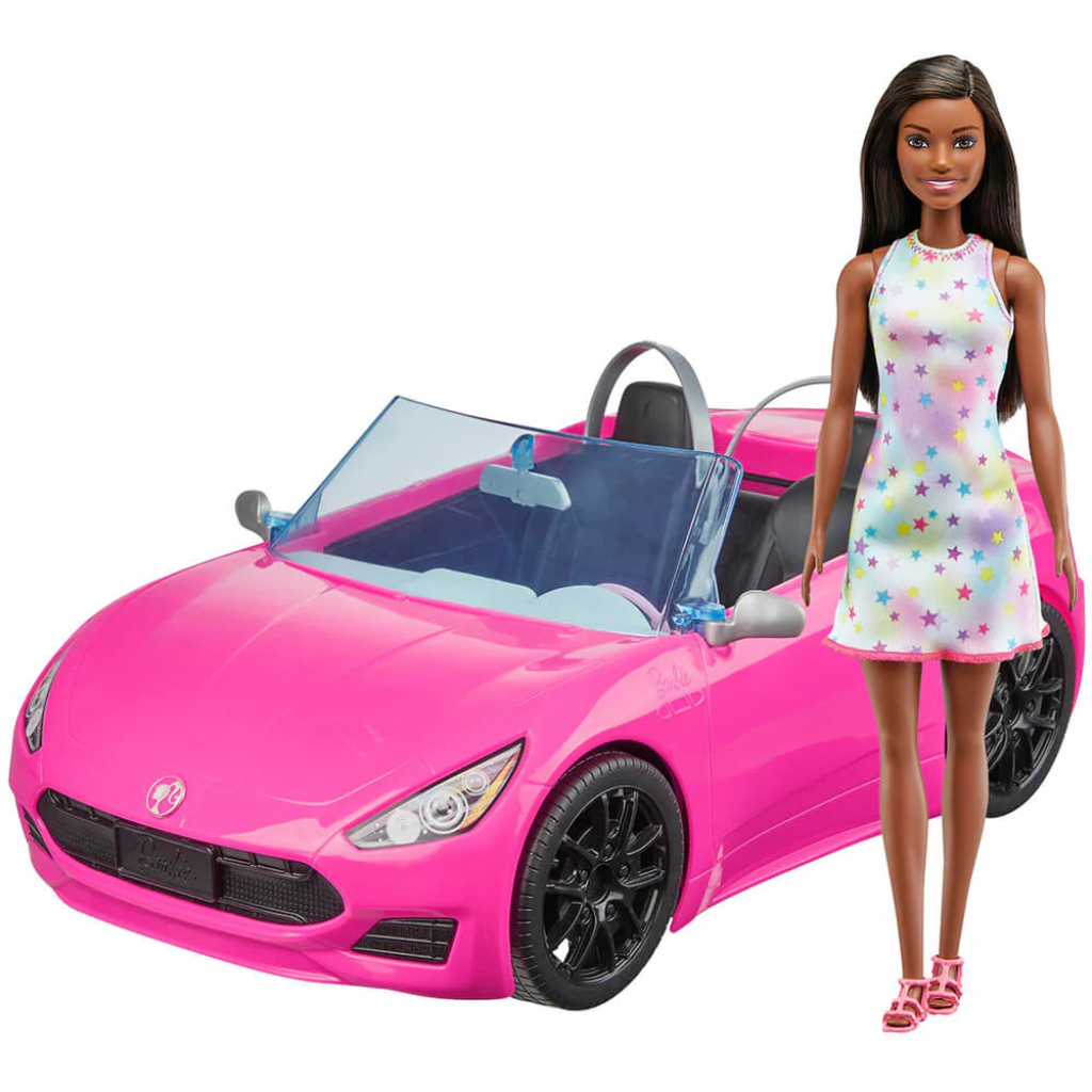 barbie convertible with doll brunette main