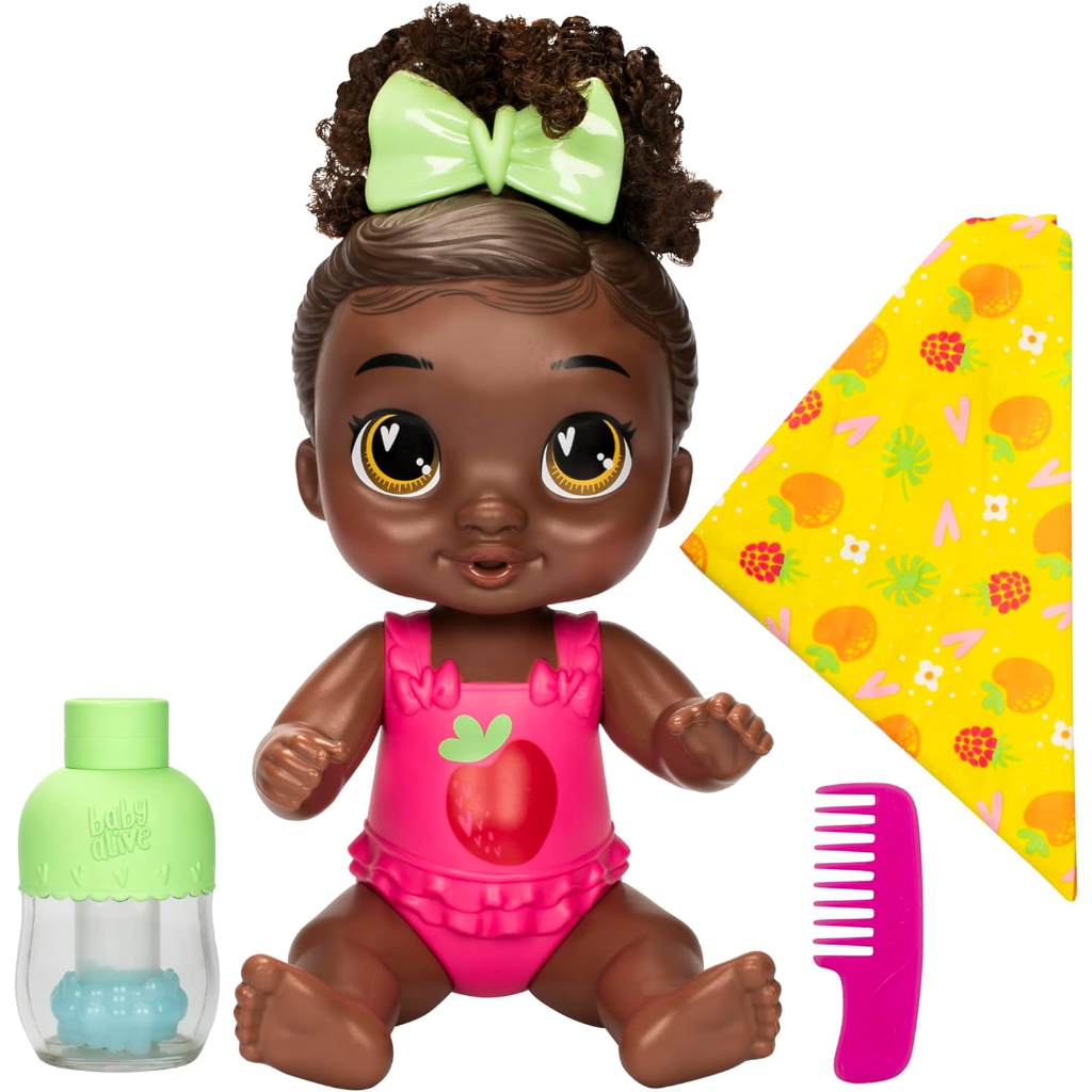 baby alive shampoo snuggle berry boo black hair 11 inch water baby doll playset (2)