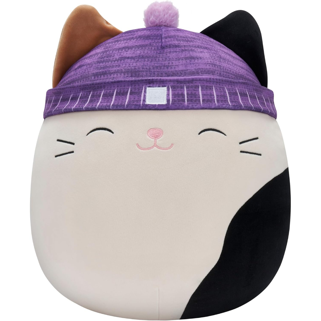 squishmallows original 14 inch cam calico cat with purple hat2