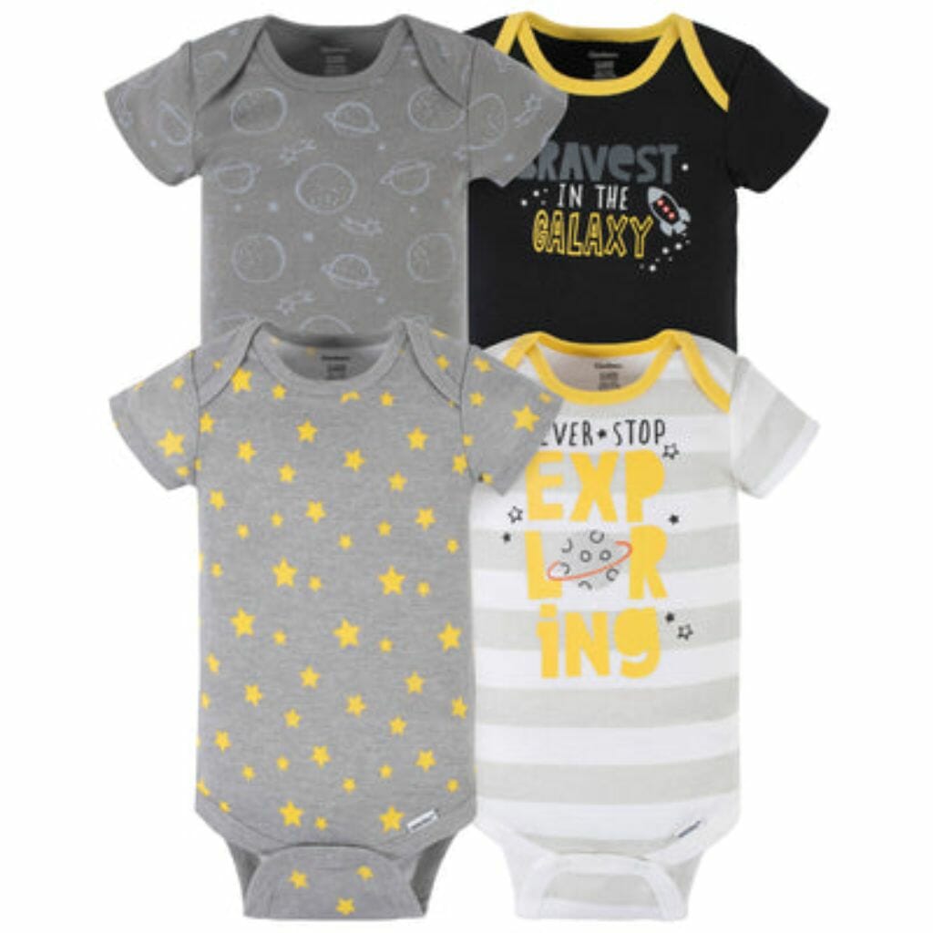 gerber 4 pack baby boys blast off short sleeve onesies® bodysuits3