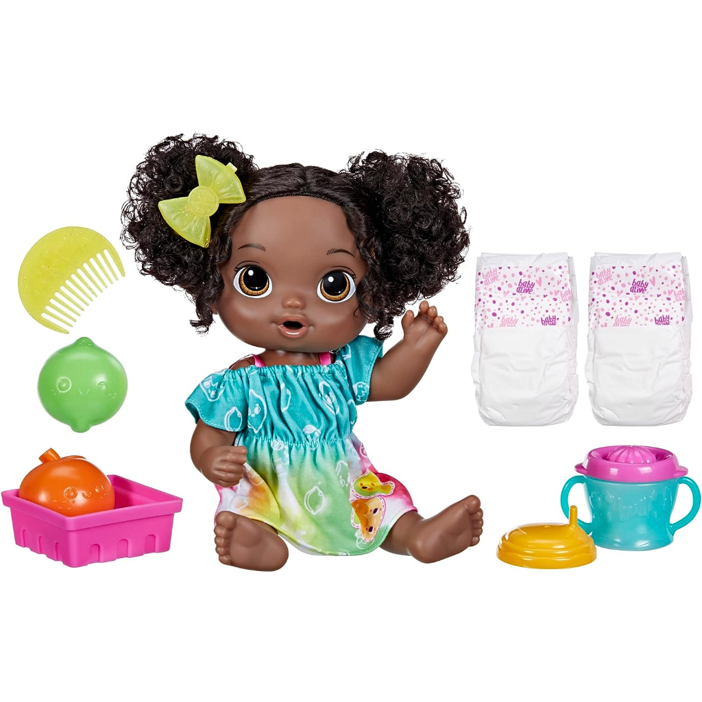 baby alive fruity sips doll, lime, toys for 3 year old girls