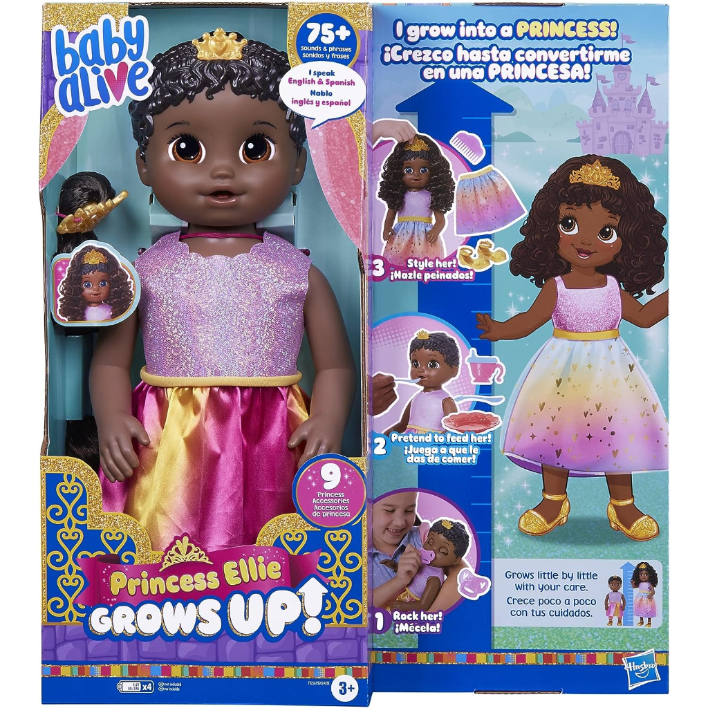 baby alive princess ellie grows up! black hair