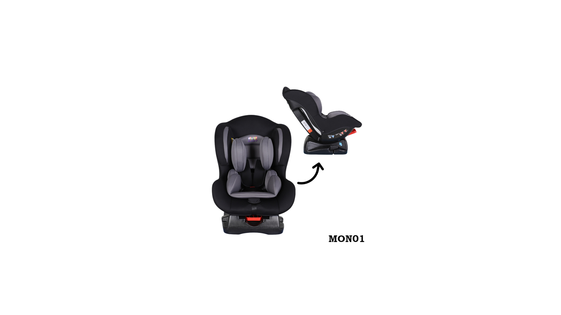 wonder baby car seat black and grey