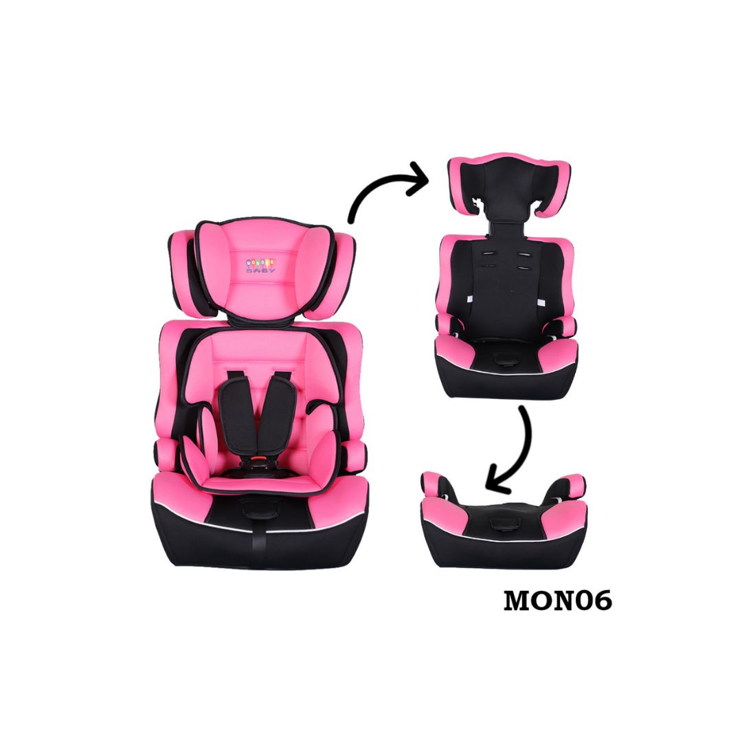 wonder baby high back booster seat (pink and black