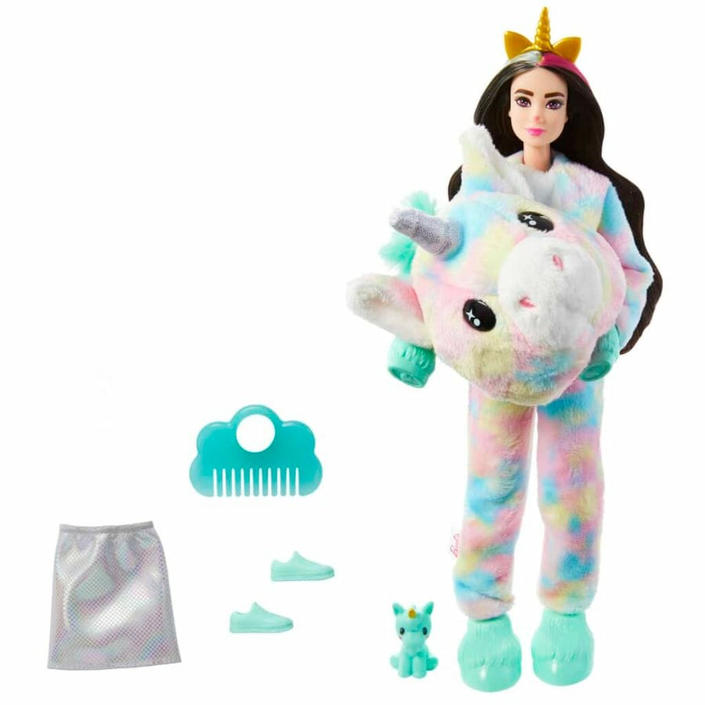 barbie doll cutie reveal unicorn plush costume doll with pet (4)