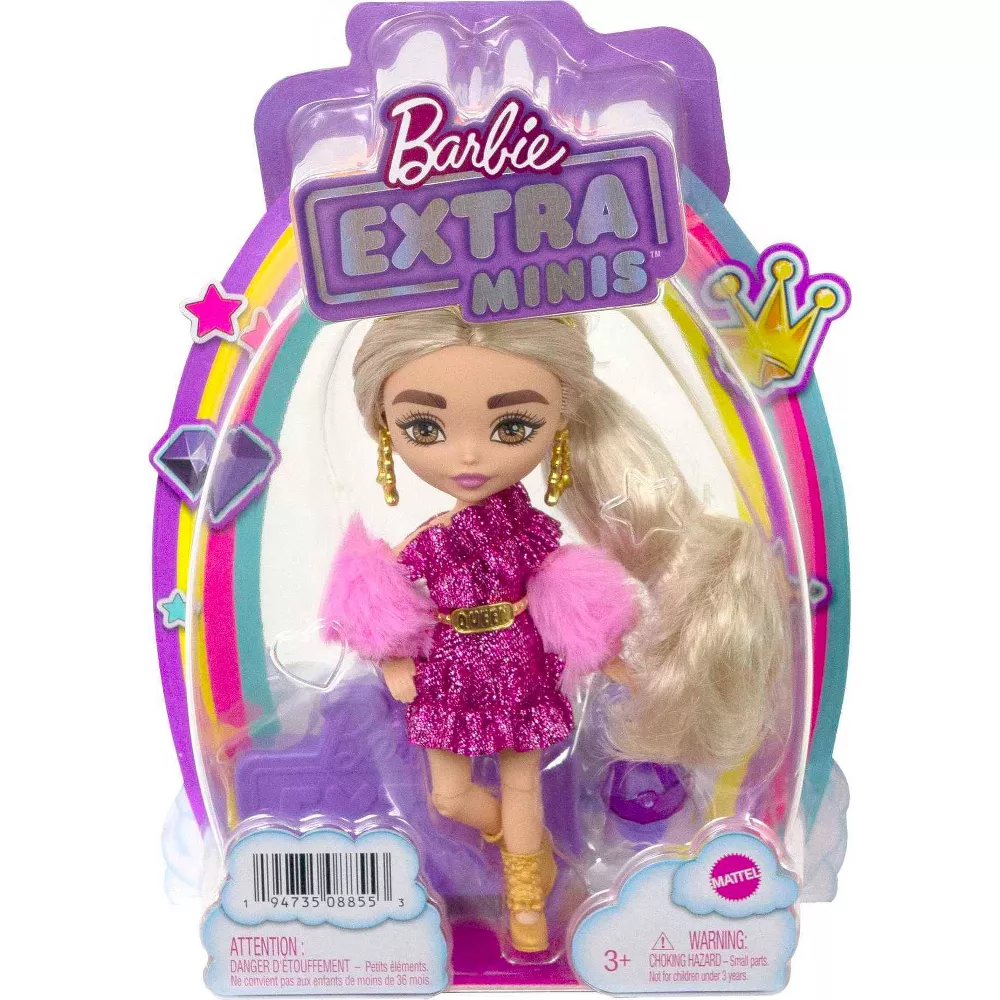 barbie extra mini doll with gold crown