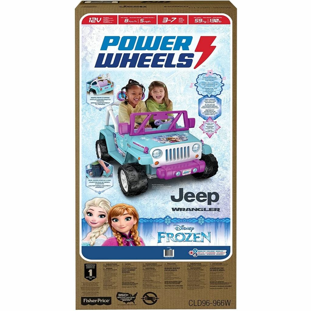 Frozen Ride on - Power Wheels Disney Elsa Frozen Jeep Wrangler Ride-On -  D'Best Toys