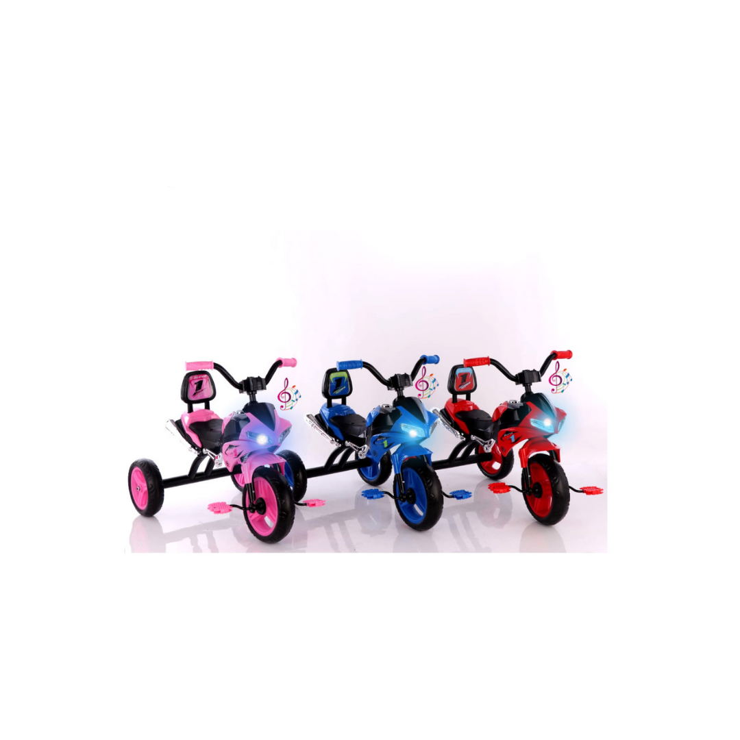 asst kids tricycle (lights & music)