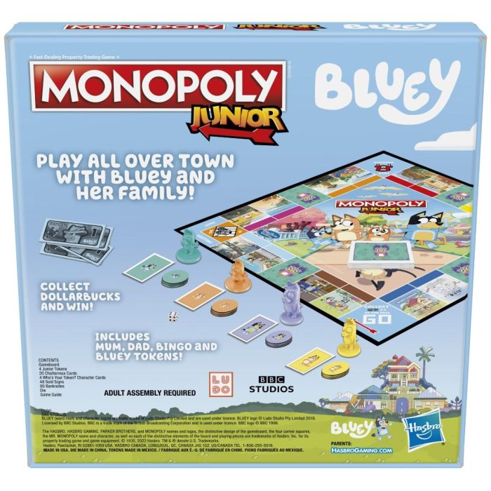 Hasbro Gaming Monopoly Junior Bluey Edition Board Game D Best Toys