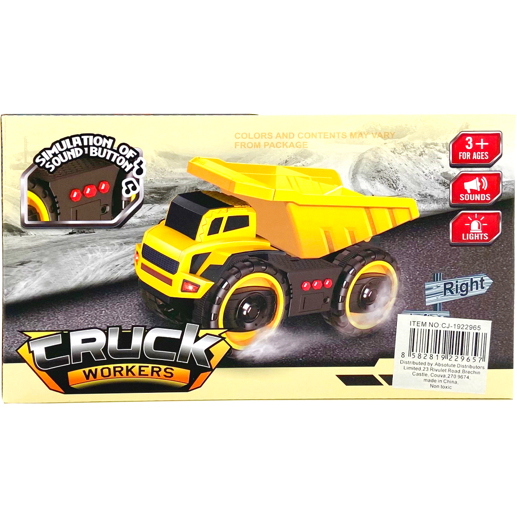 Friction Truck with Light and Sound Dump Truck - D'Best Toys