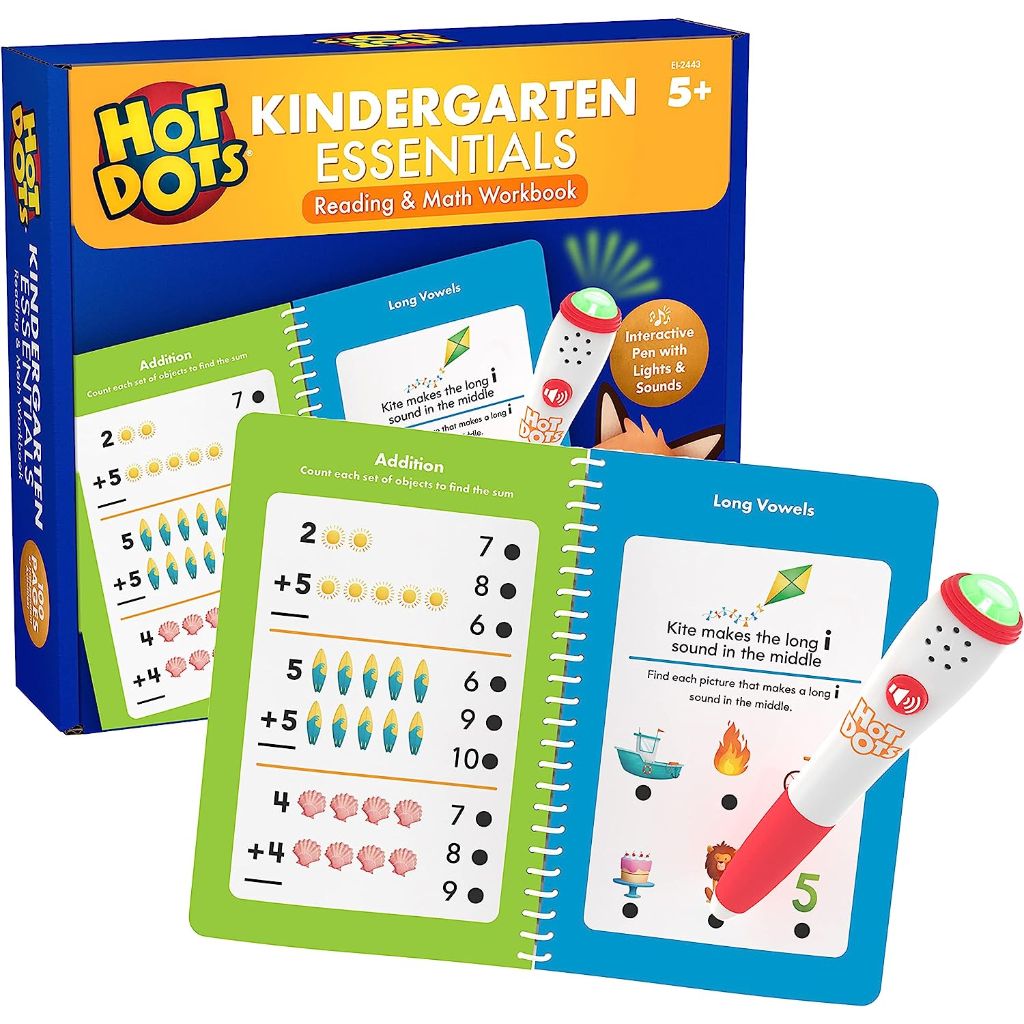 Hot Dots® Kindergarten Essentials Reading & Math Workbook – DBest Toys