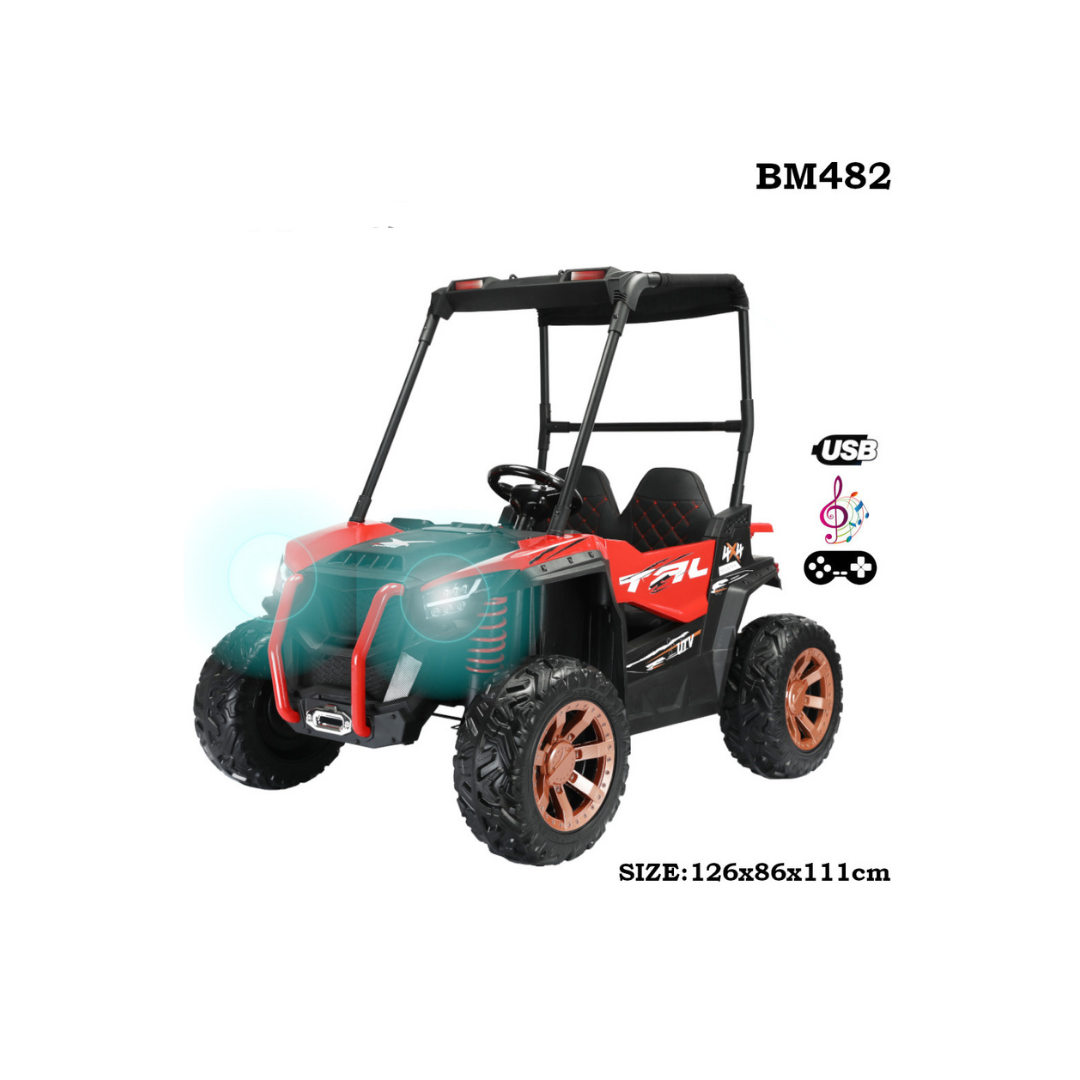 blue and red go cart children vehicle