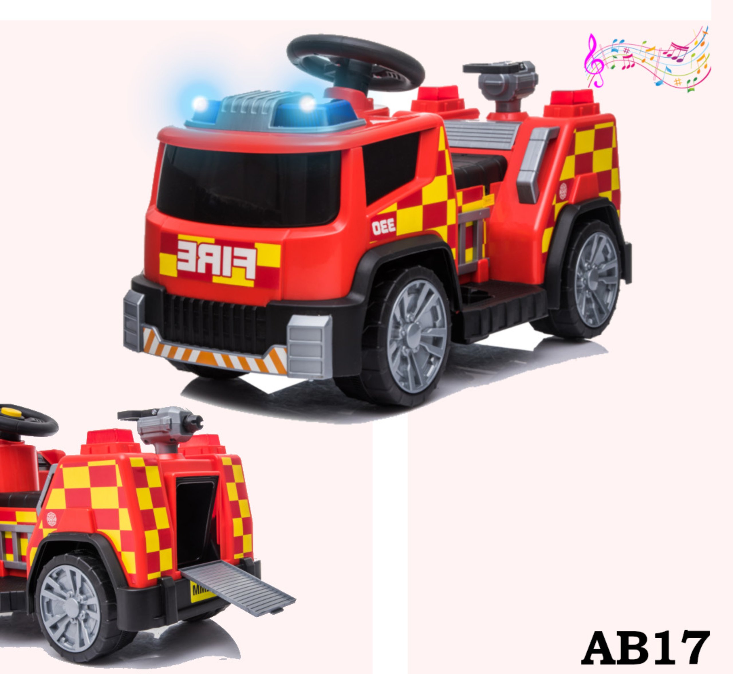 ride along fire truck (lights & music)