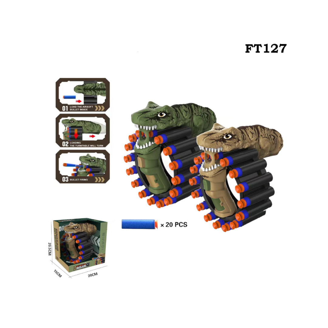 manual dino soft bullet gun, 20 bullets