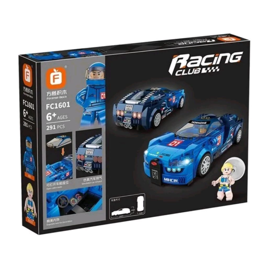 racing club 281pcs blue car