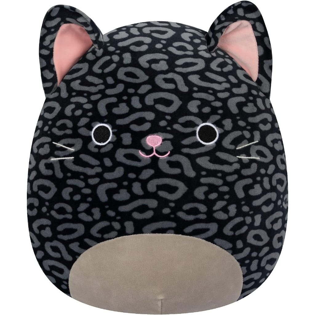 squishmallows original 12 inch xiomara black panther with pink ears