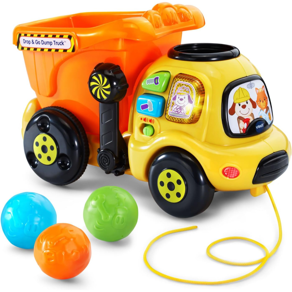 vtech drop and go dump truck, orange