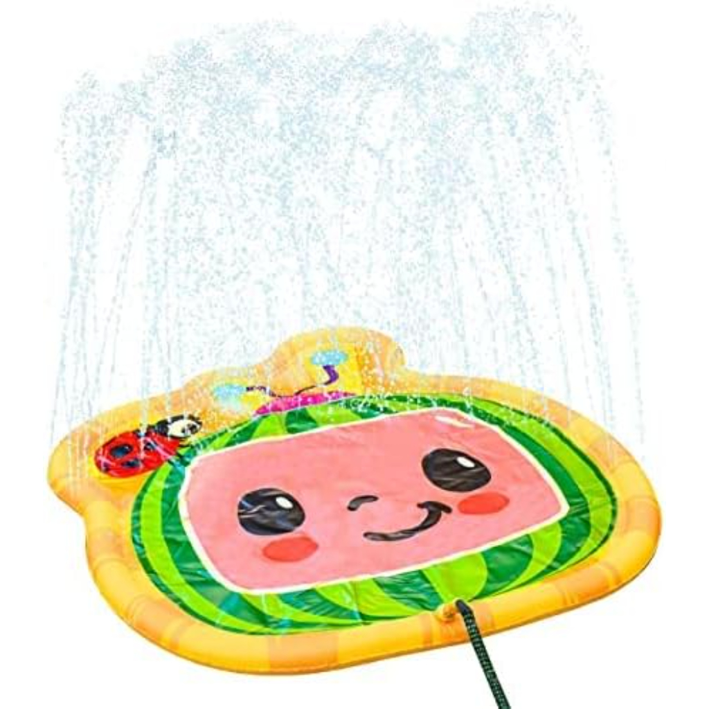 cocomelon splash pad, outdoor play mat, sprinkler for kids and baby pool2