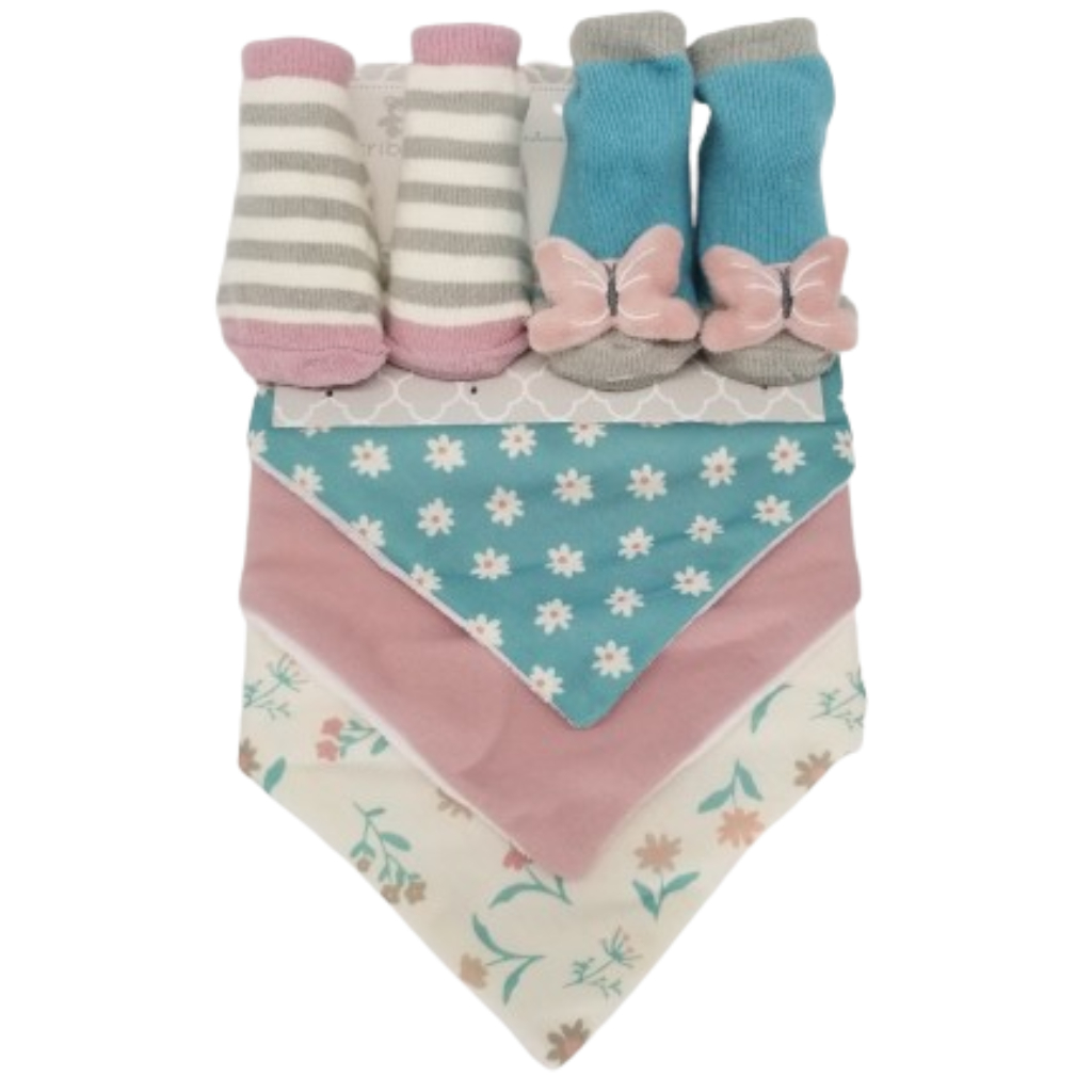 crib mates booties & bandana set