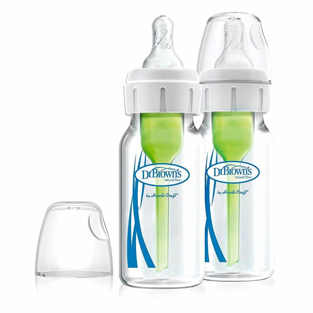 Dr. Brown's Natural Flow® Anti-Colic Options+™ Narrow Baby Bottles 8 oz/250  mL, with Level 1 Slow Flow Nipple, 4 Pack, 0m+